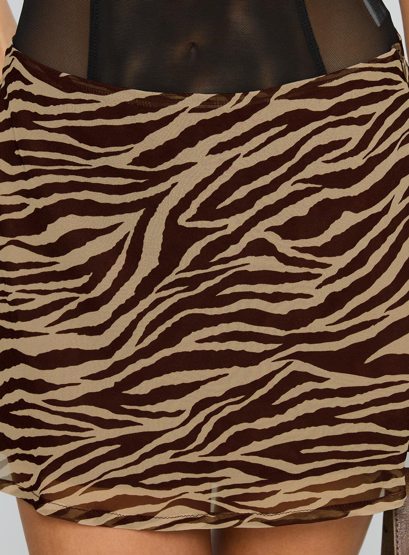 product Princess Polly Feed The Soul Mini Skirt Brown / Zebra Mini Skirts 