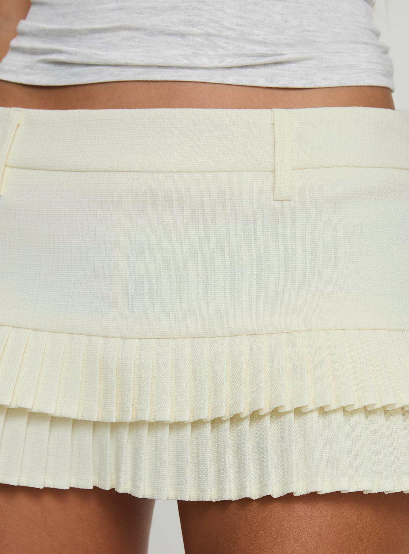 product Princess Polly Deei Double Ruffle Mini Skort Soft Lemon Low Rise Shorts 