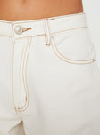 product Princess Polly Naylor Wide Leg Jeans Cream Mid Rise 