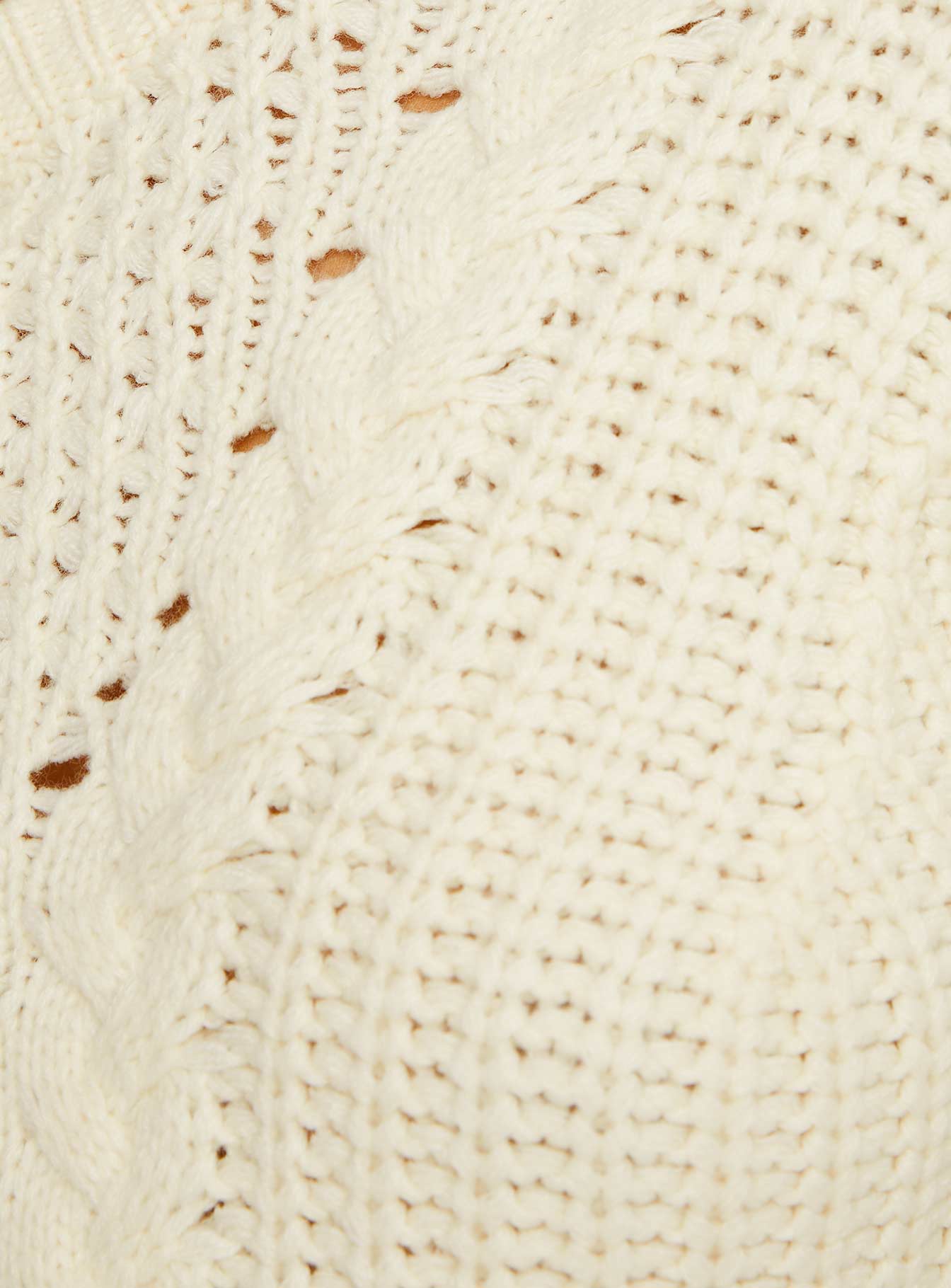 Kynlee Cable Knit Sweater Cream Princess Polly  regular 