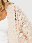 Abner Cable Cardigan Beige Princess Polly  Cropped 