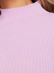 Princess Polly High Neck  Bellimo Long Sleeve Mini Dress Pink