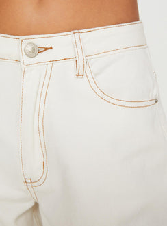 product Princess Polly Naylor Wide Leg Jeans Cream Tall Low Rise Jeans 