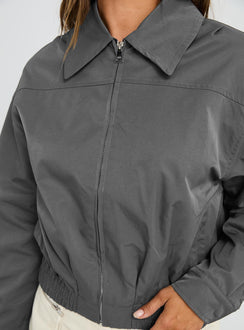 Call You Up Bomber Jacket Charcoal