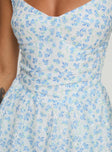 Gozette Mini Dress Blue Floral