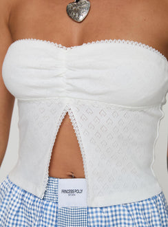 product Princess Polly Brekke Strapless Top White Sleeveless Sweetheart 