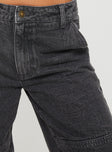 Princess Polly Mid Rise  Freedom Jeans Washed Charcoal