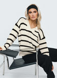 Forte Knit Sweater Black / Cream Princess Polly  Cropped 