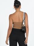 back view of model wearing Princess Polly Raney Bodysuit Beige Sleeveless straight 