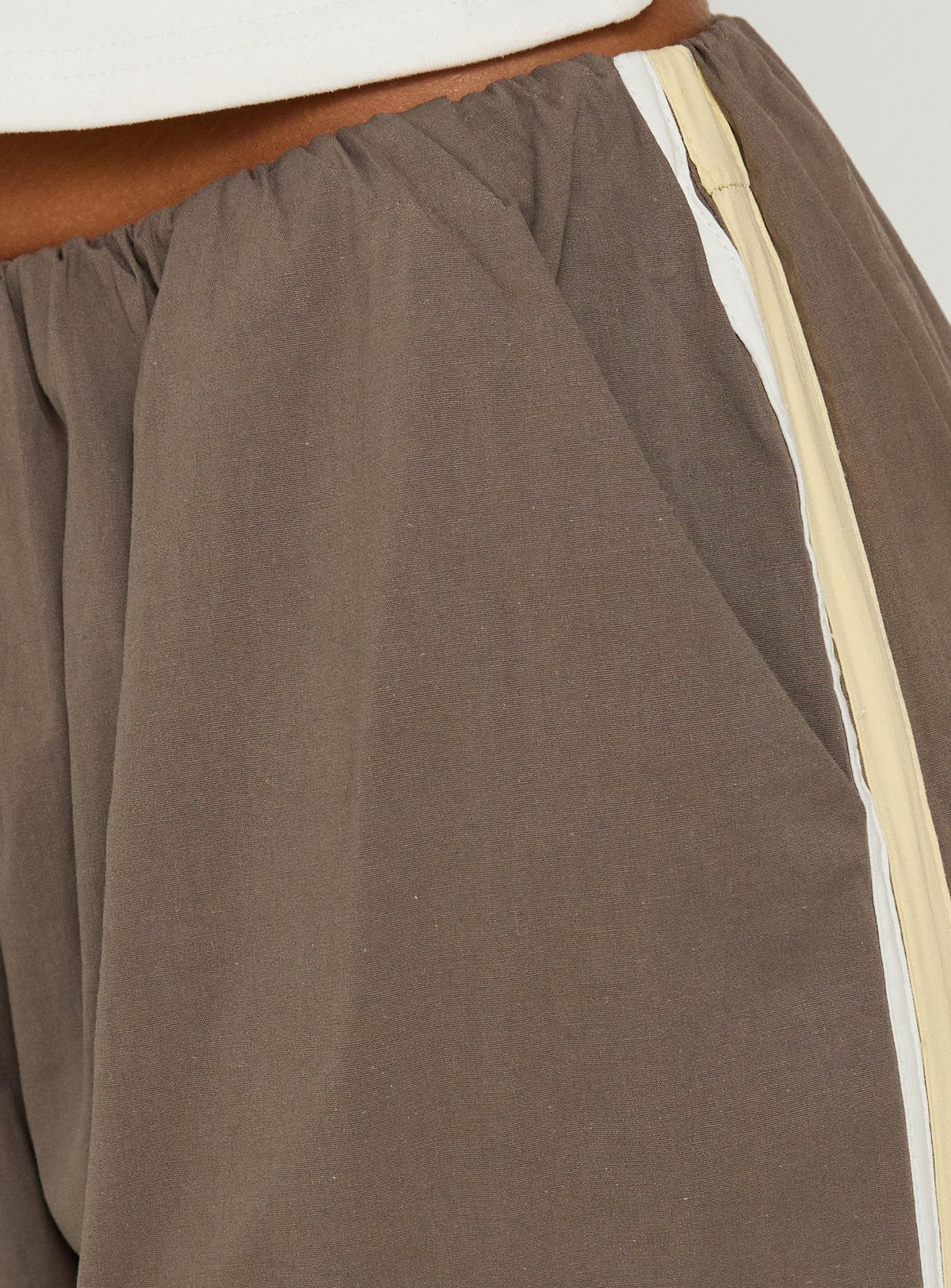 Lunea Concealed Waistband Trousers Mushroom Stripe