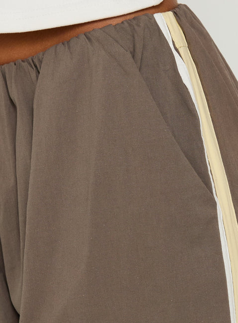 Lunea Concealed Waistband Trousers Mushroom Stripe