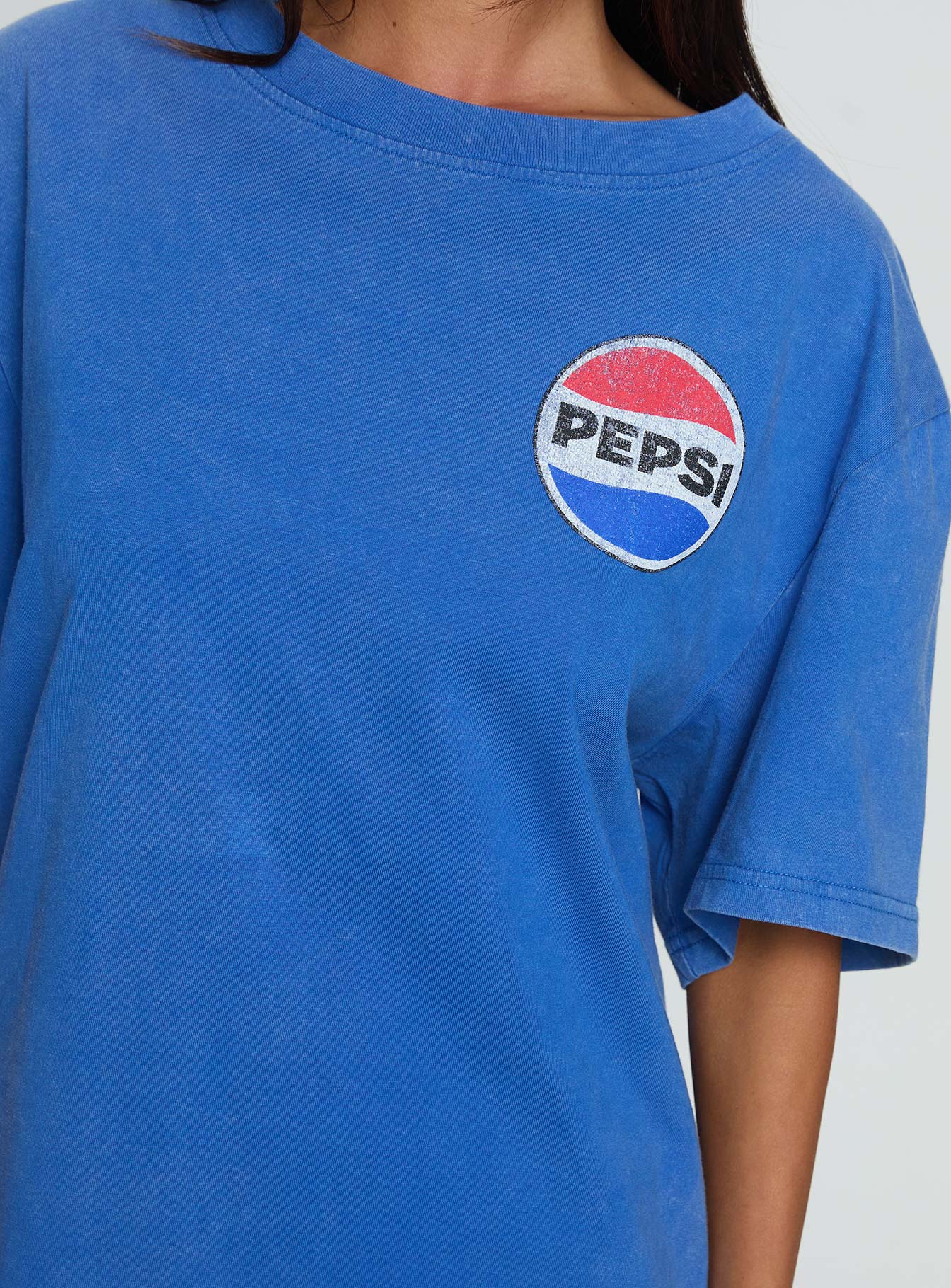 Pepsi Cola Oversized Graphic Top Blue