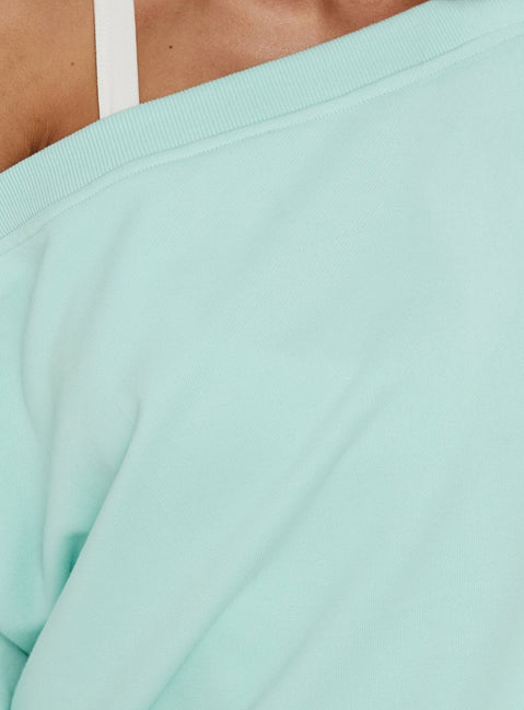 Wellness Off The Shoulder Jumper Turquoise