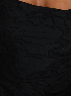 Celena Maxi Dress Black Burnout