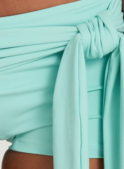 Daily Define Tie Waist Micro Shorts Turquoise