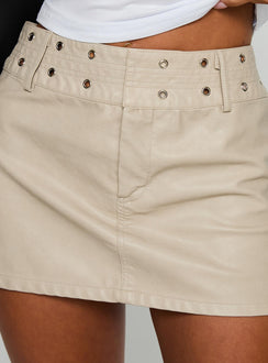 product Princess Polly Born To Ride Mini Skirt Cream Mini Skirts 