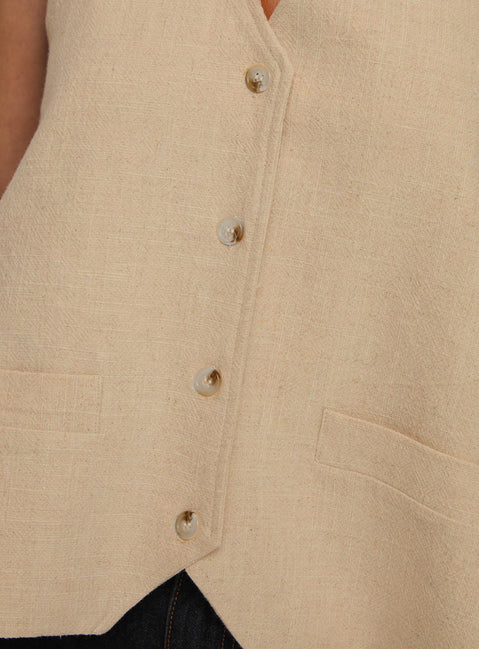 product Princess Polly Hills Halter Oatmeal Sleeveless V-Neck 