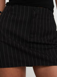 product Princess Polly Ember Low Waist Mini Skirt Black Pinstripe Mini Skirts 