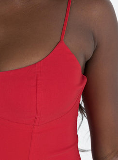 product Princess Polly Sleeveless High Neck  Dia Corset Top Red