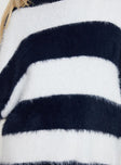 product Princess Polly Nerina Knit Sweater Blue / White Stripe Long 