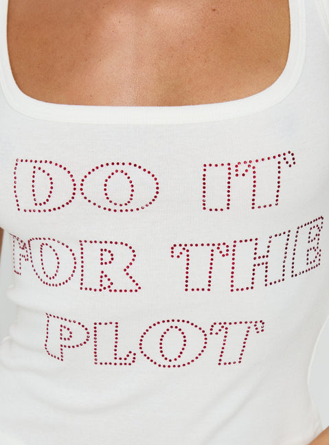 Do It For The Plot Graphic Tank White