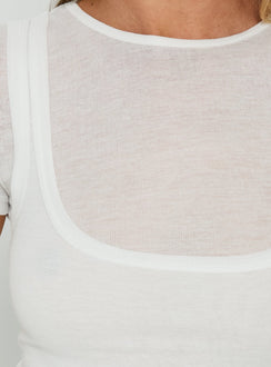 In Time Layered Top Weiß