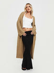 Finneas Longline Cardigan Beige Princess Polly  long 