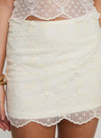 product Princess Polly Lumache Lace Mini Skirt Cream Mini Skirts 