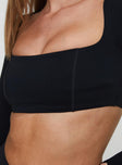 Set Point Active Square Neck Sleeve Top Black