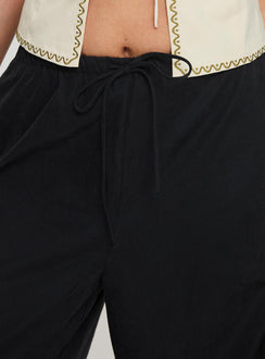 back view of model wearing Princess Polly Barbieri Pants Black High Waisted Pants 