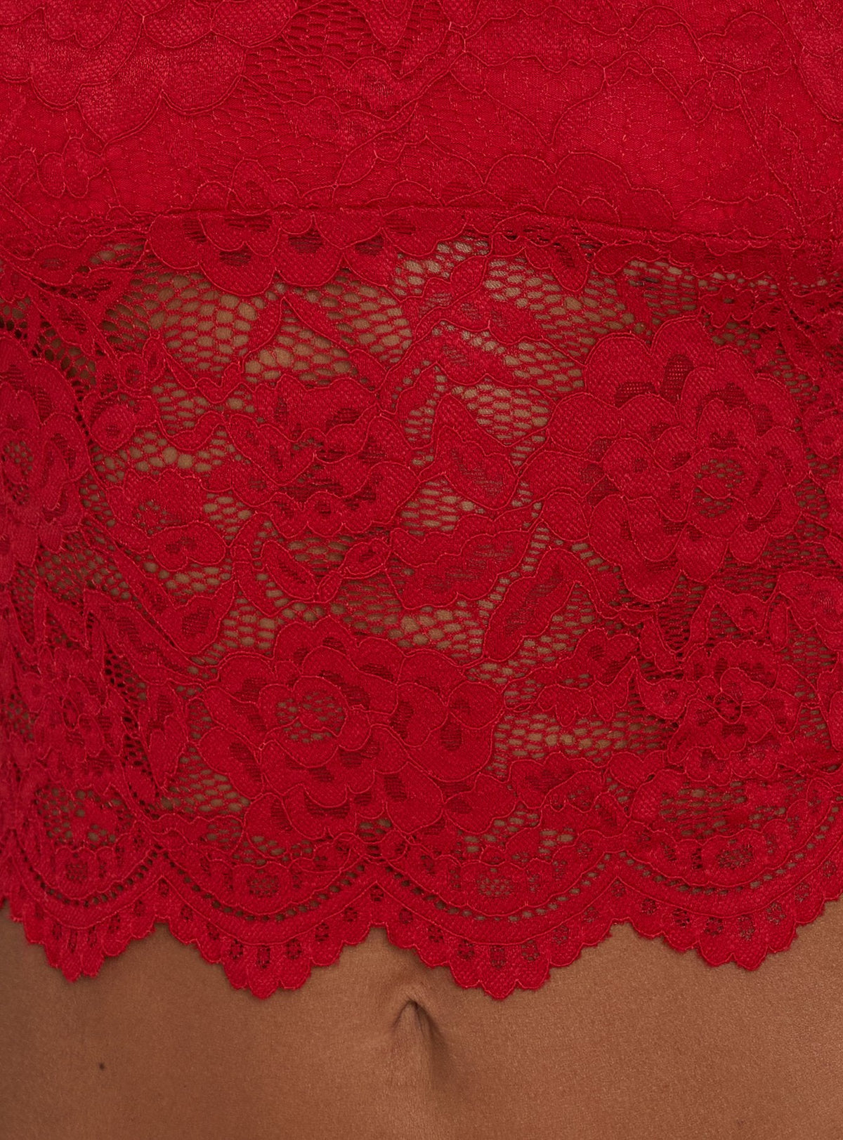 Gianna Neckholder-Top aus Spitze, Rot