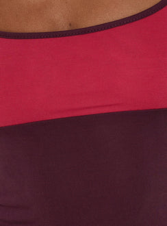 Karinna Scoop Splice Vest Top Red / Plum