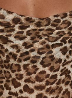 Celena Chiffon Maxi Dress Leopard Multi
