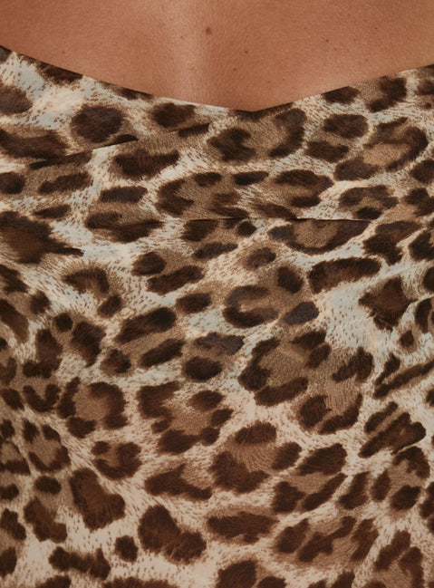 Celena Chiffon Maxi Dress Leopard Multi