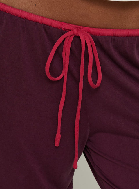 Jessika Ultra Low Trousers Red / Plum