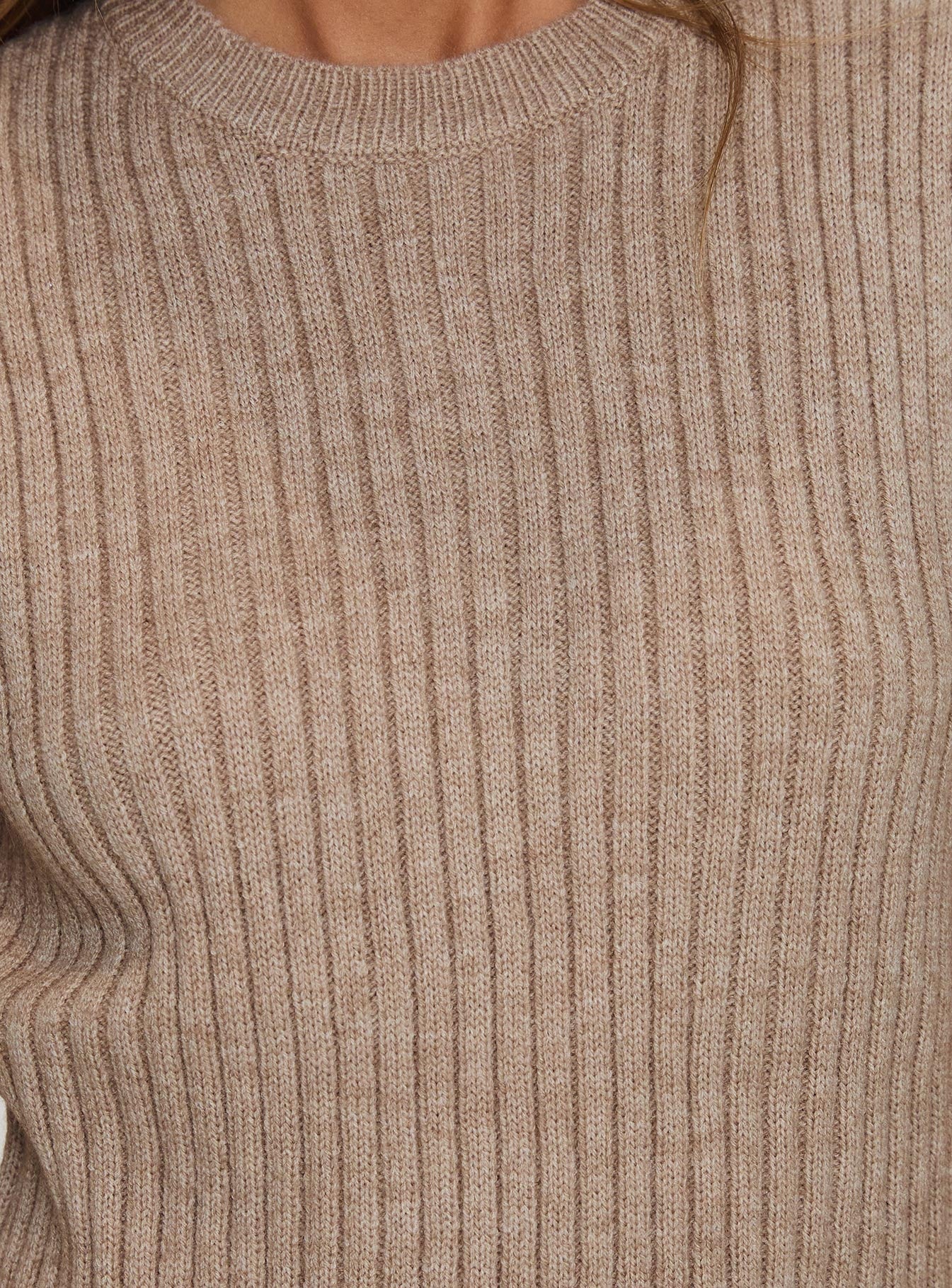 back view of model wearing Princess Polly Jessabell Rib Sleeveless Top Mocha Long 