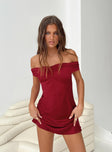 Princess Polly Sweetheart Neckline  Sadee Mini Dress Red