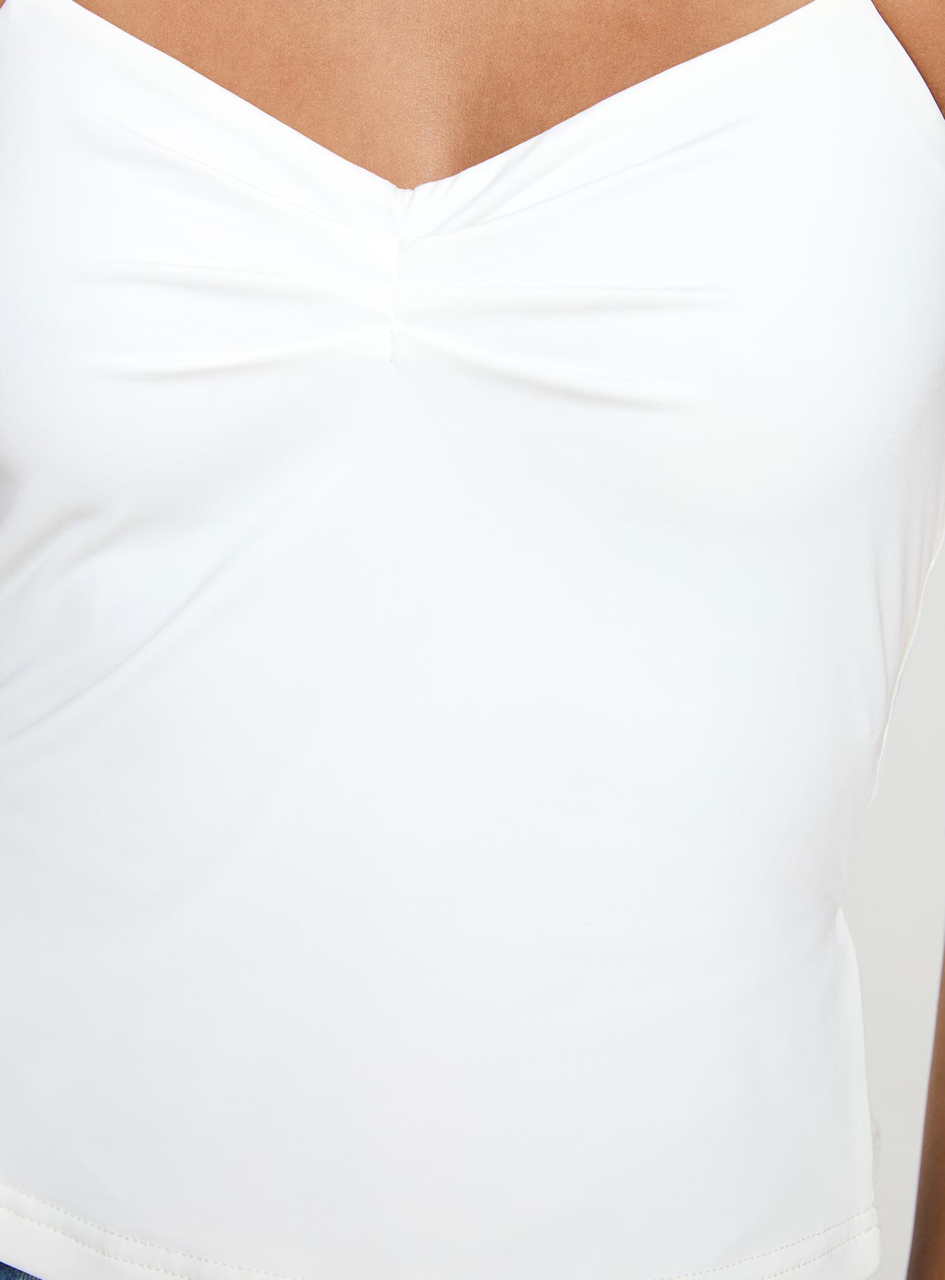 product Princess Polly Rehna Halter Top White Sleeveless V-Neck 