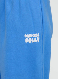 product Princess Polly Princess Polly Wide Leg Track Pant Bubble Text Blue High Waisted Pants 