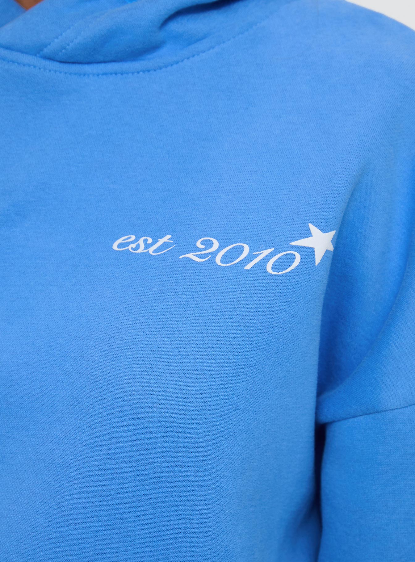 product Princess Polly Princess Polly Hooded Sweatshirt Bubble Text Blue / White 