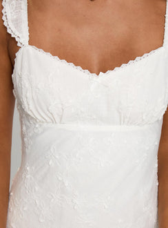 product Princess Polly Beacall Embroidered Mini Dress White V-Neck 