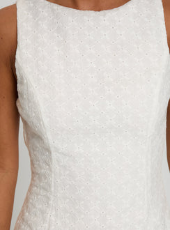 product Princess Polly Pacie Broderie Mini Dress White Crew Neck 