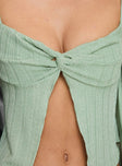 Long sleeve top Twist detail at bust, flared sleeve, inner silicone strip at bust, split hem Good stretch, lined bust