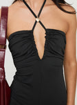 Romper Slim fit, halter style, cross detail, plunging neckline Good stretch, fully lined