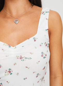 product Princess Polly Rehna Top White Floral Sleeveless V-Neck 