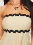 Gomiti Strapless Romper Beige / Black