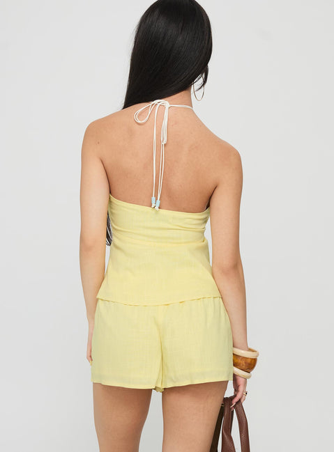 Lissone Tie Neck Set Yellow