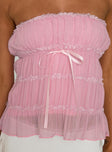 Avelina Strapless Top Pink