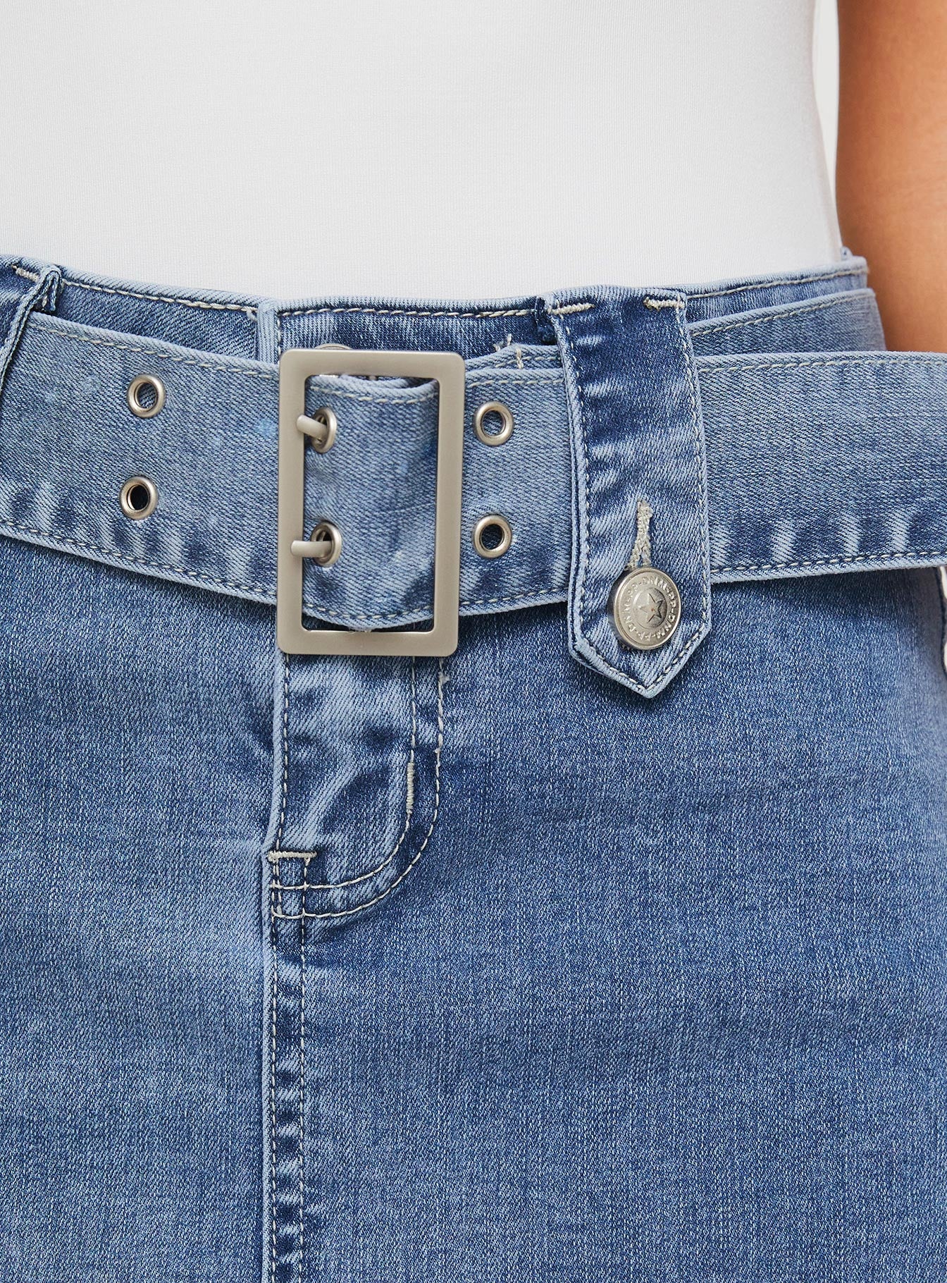 product Princess Polly Domino Mini Skirt Mid Blue Denim Mini Skirts 