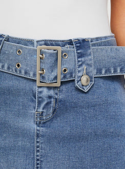 product Princess Polly Domino Mini Skirt Mid Blue Denim Mini Skirts 